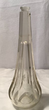 Vintage Antique Automobile / Car Flower Wheel Cut Clear Glass Bud Vase picture