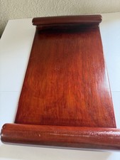 Vintage carved Chinese wooden display stand with scrolled returns picture