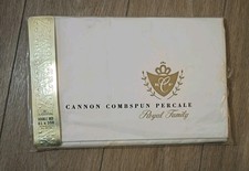 VTG Cannon Royal Family Luxury Combedspun Percale Double Flat Sheet White USA picture