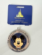 Walt Disney World 50th Anniversary 4 Parks Mickey Mouse Spinner Ornament NEW picture