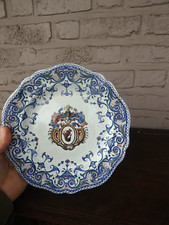 Antique French 19thc GIEN plate porcelain picture