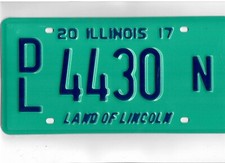 EXPIRED ILLINOIS LICENSE PLATE LAND OF LINCOLN RANDOM LETTERS/NUMBERS NICE MINT picture