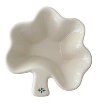 Longaberger Irish Shamrock Candy Trinket Jewelry Dish Stoneware Pottery USA picture