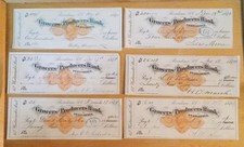 1874 Grocers and Producers Providence Bank Check Lot picture