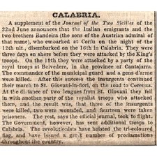 Journal of the Two Sicilies of the 22nd 1844 London Newspaper Clipping SAH5-S9 picture