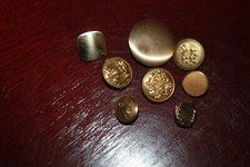 VINTAGE~Misc Mix 8 Brass Buttons picture
