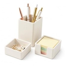 Aesthetic Silicone Desk Organizer Set of 3,Modern Office Desk Beige picture