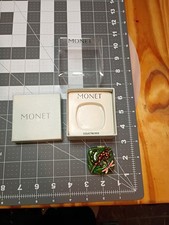 Vintage Monet Enamel Salamander Dragonfly Trinket Box NIB UNUSED . picture