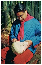 1950 CARVING CEREMONIAL MASK Cherokee #KG-68 Oconaluftee Indian Village picture
