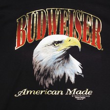 Vintage 90's 1995 BUDWEISER Freedom Eagle American Made 1995 Gold Foil sz XL picture
