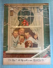 1951 Norman Rockwell Plymouth Christmas Print Ad Oh Boy Pop Car VTG Original picture