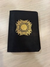 Vintage VFW Veterans of Foreign Wars Membership Binder Record Book Gold Emblem picture