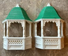 Set Of 2 Vintage Homco Burwood Green Gazebo Plaques Wall Pockets picture