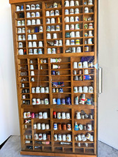 Vintage Hamilton Letterpress Printer Drawer Thimble Display Cabinet Case 100+ picture