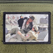 Punching a Nazis Patch 2x3 Moral Tactical Military USA Flag Hook & Loop picture