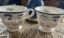 Vintage Baileys Irish Cream His/Hers Winking Face Yum Cups Yellow Red Robin Set picture