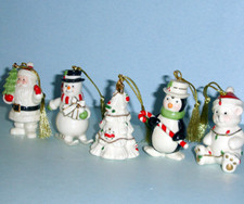 Lenox Very Merry Christmas Porcelain Set of 5 Ornaments New In Boxes picture