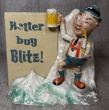 Vintage WJ Smith Better Buy Blitz Chalkware Beer Counter Advertising Display picture