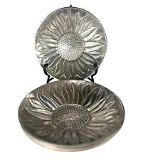 R.H. Macy & Co. Pewter Vintage Flower Bowl Sunflower Made in India Set Of 4 picture