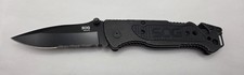 SOG Escape FF25 Folding Knife Black Partially Serrated Blade Excellent Condition picture