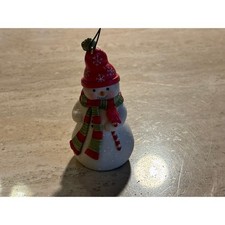 2005 Hallmark Miniature Snowman Tree Ornament White Good Cardinal Candy picture