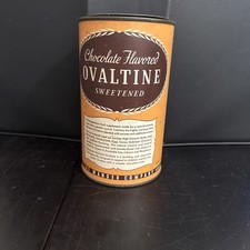 Vintage Empty Ovaltine Tin Can Food Supplement Display Prop Wander 1939 picture