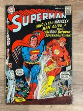 Superman #199 1967 DC Comics 1st Superman vs Flash Race Silver Age Key picture
