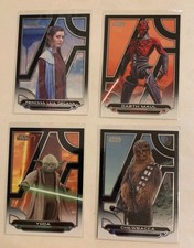 (4 Lot) 2018 Topps Star Wars Galactic Files Leila Yoda Darth Maul Chewbacca picture