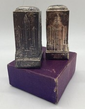 Chicago World's Fair 1933-1934 Silver Novelty Salt & Pepper Shakers Set picture