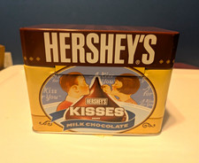 Hershey’s Kisses Milk Chocolate Recipes Tin  baking cards Vintage Metal picture