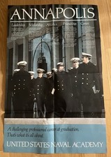 Vintage 1974-75 US Naval Academy Annapolis Recruiting Poster Brochure 34” x 22” picture