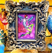Vintage Betsey Johnson The Silver Fish Mini Dress Fall II Wall Pop Art Print Y2K picture