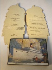 1949 United Fruit Company Great White Fleet TES Jamaica Die Cut Menu Bananas 10