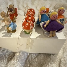 Vintage Italian Lot Mini Wooden Christmas Ornaments  picture