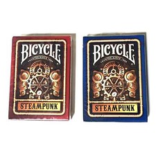 Bicycle Steampunk Playing Cards Lot 2 Red and Blue Deck Forge Industrial picture