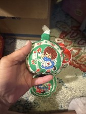 3-Vintage Raggedy Ann & Andy Christmas tree Ornaments handmade cloth fabric 4