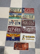 Lot Of Nine Vintage License Plates. Arizona, Michigan, Texas 70S 80S 90S 2000’s picture