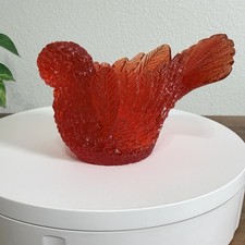 Vintage 1960's Charmwick Red Lucite Bird Candle Holder picture