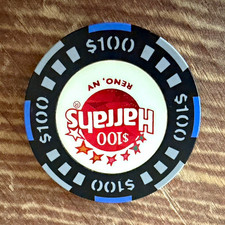 1999 Harrah’s Reno NV $100 Casino Chip E3253 7 Stars Obsolete Closed Casino picture