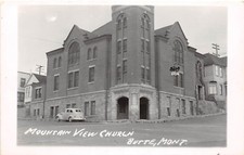 D55/ Butte Montana Mt Real Photo RPPC Postcard c1940s Mountain View Church picture
