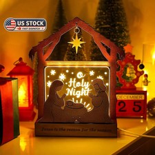 Nativity Scene Set - Newborn Christmas Scene Decorations Jesus is The Reason for picture