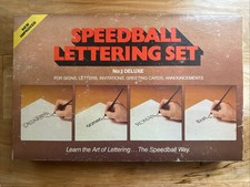 SEALED Vintage Speedball Lettering Set No 1 Deluxe Calligraphy Kit USA READ picture