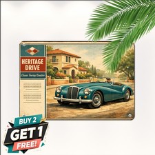 Vintage MG Car Metal Plaque Antique Garage Automotive Wall Sign 8x12 picture