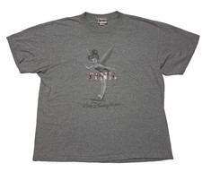 Vintage Walt Disney World Tink Tinkerbell Shirt Gray Adult Size XL 90s picture
