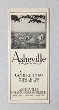 VINTAGE ASHEVILLE NORTH CAROLINA BROCHURE MAP NO DATE picture