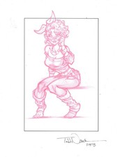 Todd Nauck Boom-Boom Original Prelim Pencil Sketch Signed 2013 X-Men New Mutants picture