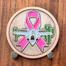 Luke AFB Breast Cancer 5K Pink Ribbon Fighter Jet Challenge Coin  W#26 picture