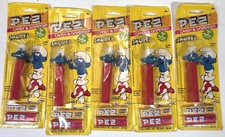 Vintage 1986 Peyo Smurfs Cartoon Pez Candy Dispenser NIP Unopened • Lot Of 5 picture
