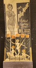 VINTAGE PLAYHOUSE CAFE CHICAGO CLARK ST FEATURE MATCHBOOK PINUP GIRL BURLESQUE picture