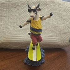 CowParade Cowabunga Surfing Cow Resin Figurine #7253 2002 Collectible picture